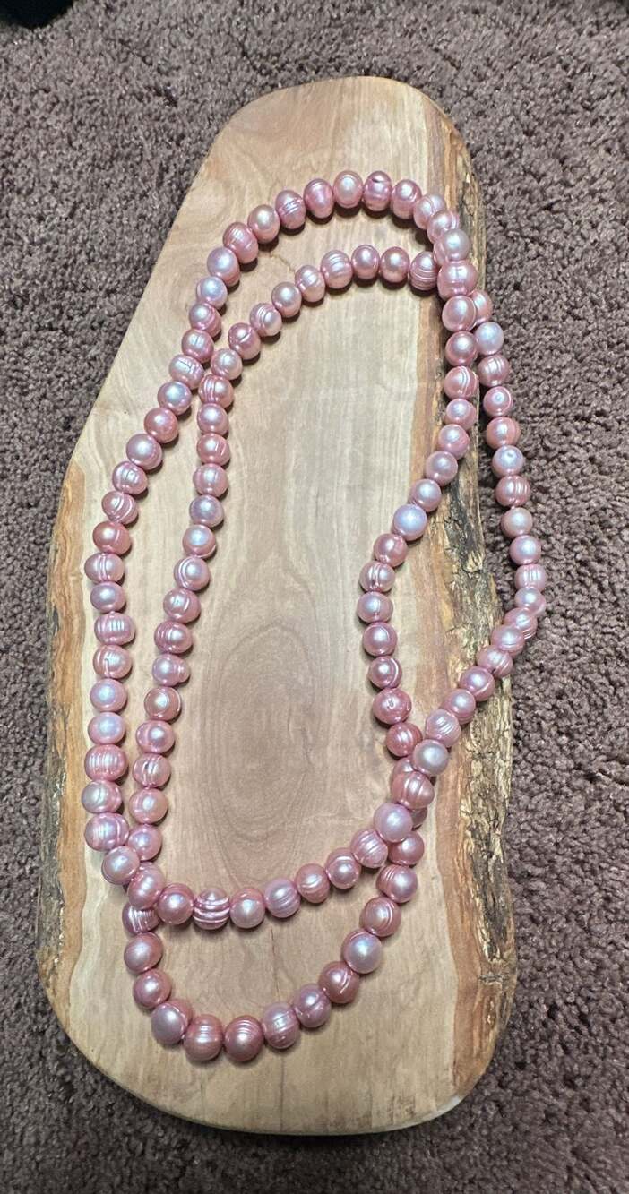 Pink Freshwater Pearl Long Strand Necklace Unbranded